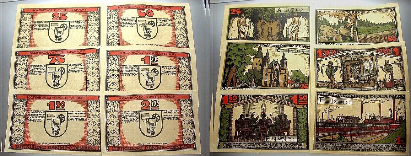 25 + 50 + 75 Pfennig + 1 + 1,50 + 2 Mark o. D. (1922) Grabowski/Mehl 255.1 a Leicht gebraucht