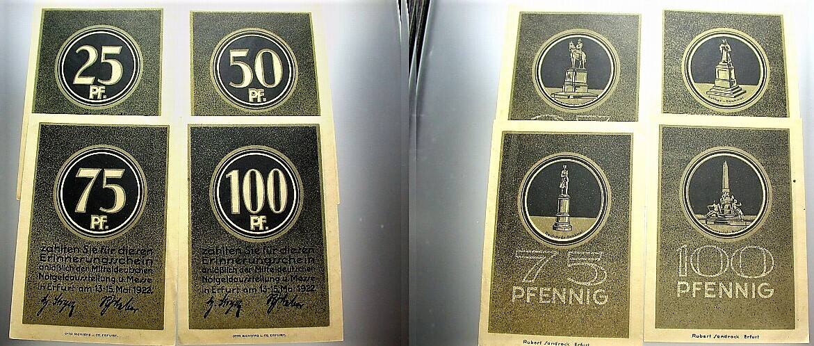 25 + 50 + 75 + 100 Pfennig 13.-15.5.1922 Grabowski/Mehl 343.1 Leicht gebraucht