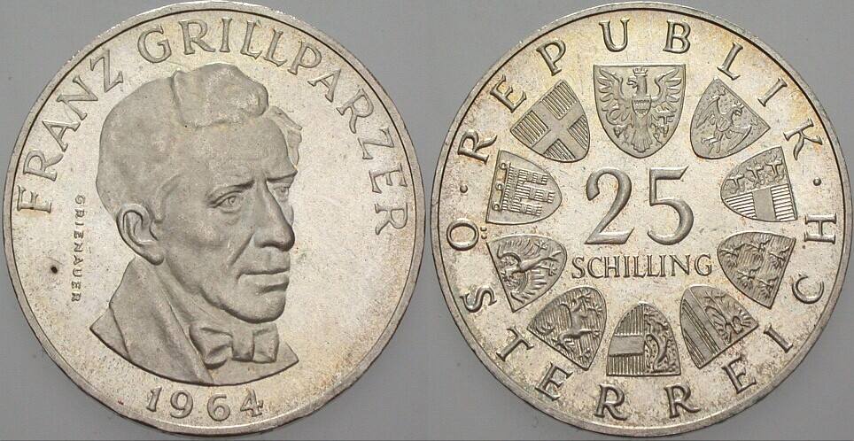 25 Schilling 1964 K.M. 2895.1 Vorzüglich von PP