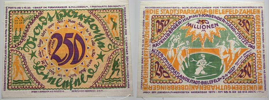 250 Millionen Mark 2.4.1922 Grabowski 84 Grasser/Pick 37 Kassenfrisch