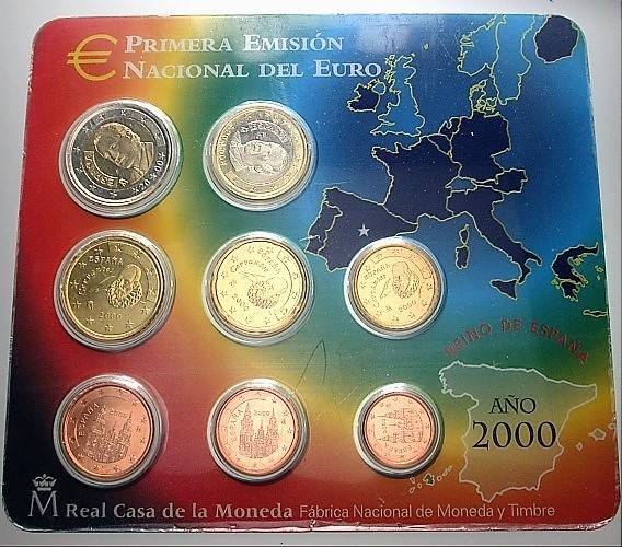 3,88 Euro,Kursmünzensatz 1 Cent-2 Euro 2000  Stempelglanz