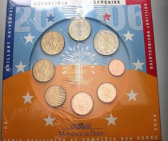 3,88 Euro,Kursmünzensatz 1 Cent-2 Euro 2006 Stempelglanz