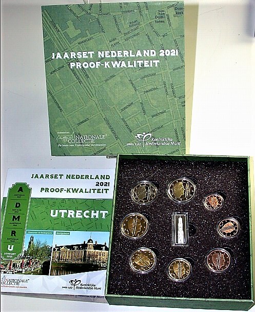 3,88 Euro,Kursmünzensatz 1 Cent-2 Euro+ Silbermedaille 2021 Polierte Platte