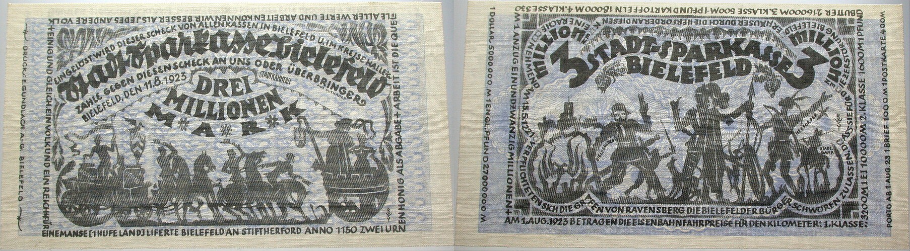 3 Millionen Mark 11.8.1923 Grabowski 79 Grasser/Pick 32 Kassenfrisch