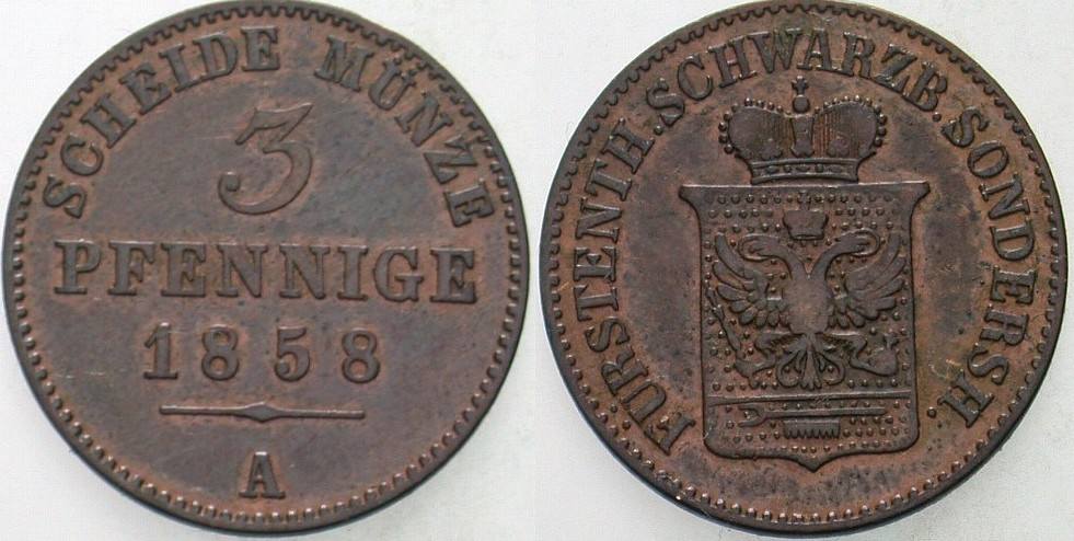 3 Pfennige 1858 Jaeger 71 AKS 41 Sehr schön - vorzüglich