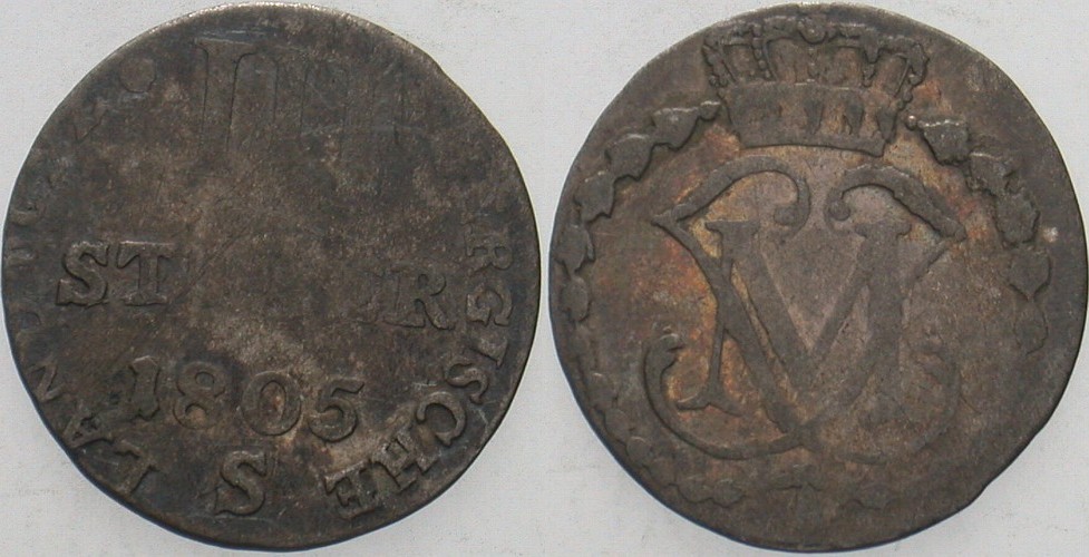 3 Stüber 1805 Jaeger 165 AKS 5 Schön - sehr schön