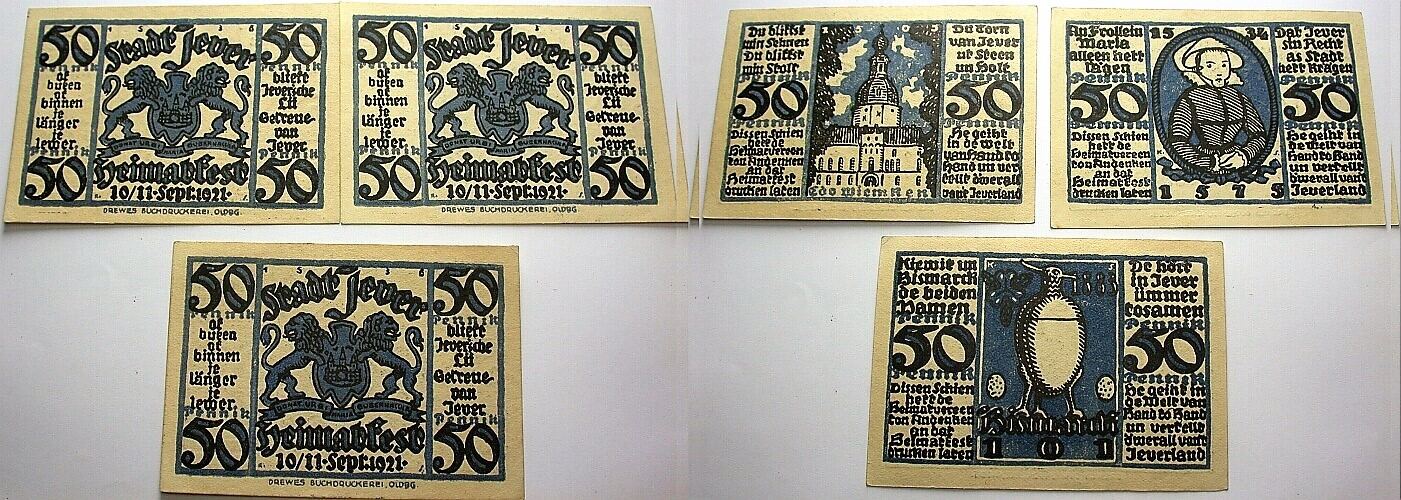 3 x 50 Pfennig 10./11. Sept. 1921 Grabowski/Mehl 661.1 Fast kassenfrisch