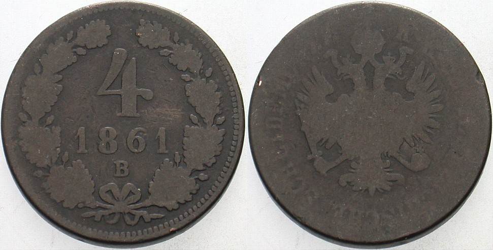4 Kreuzer 1861 Jl. 323 Schön