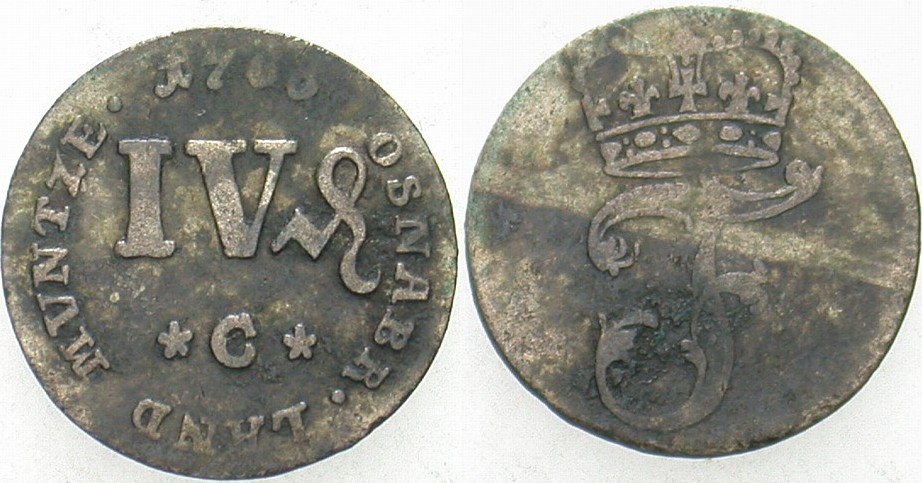 4 Pfennig. 1766 Kennepohl 391 Fast sehr schön
