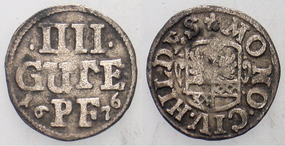 4 Pfennig (Matthier) 1676  Sehr schön