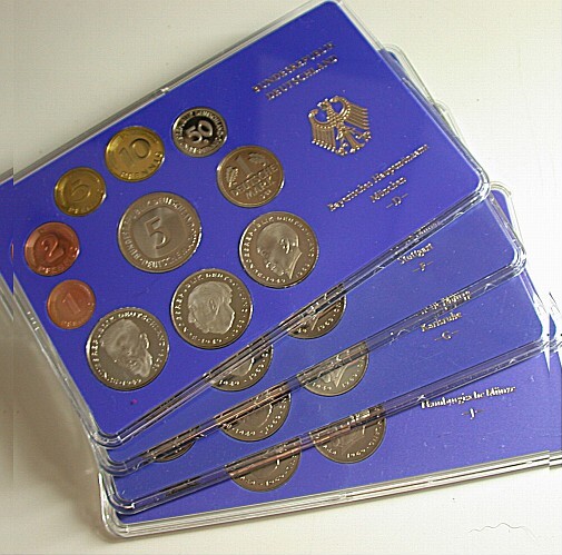 4 x 1 Pfennig - 5 Deutsche Mark, 12,68 DM 1982 Polierte Platte