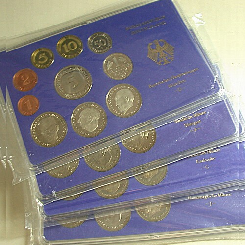 4 x 1 Pfennig - 5 Deutsche Mark, 12,68 DM 1983 Polierte Platte