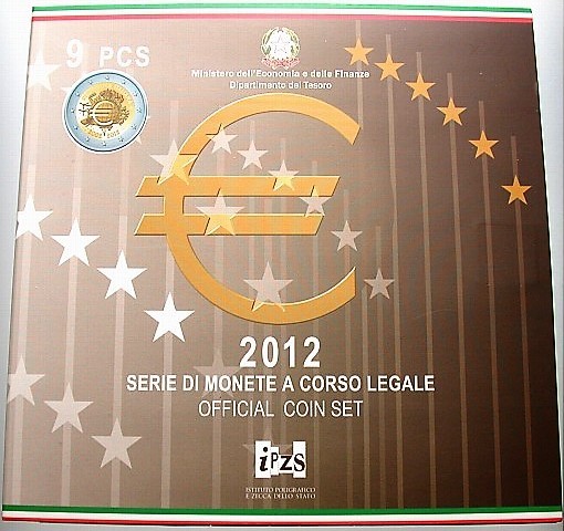 5,88 Euro,Kursmünzensatz 1 Cent-2 Euro + 2 Eurogedenkmünze 2012  Stempelglanz