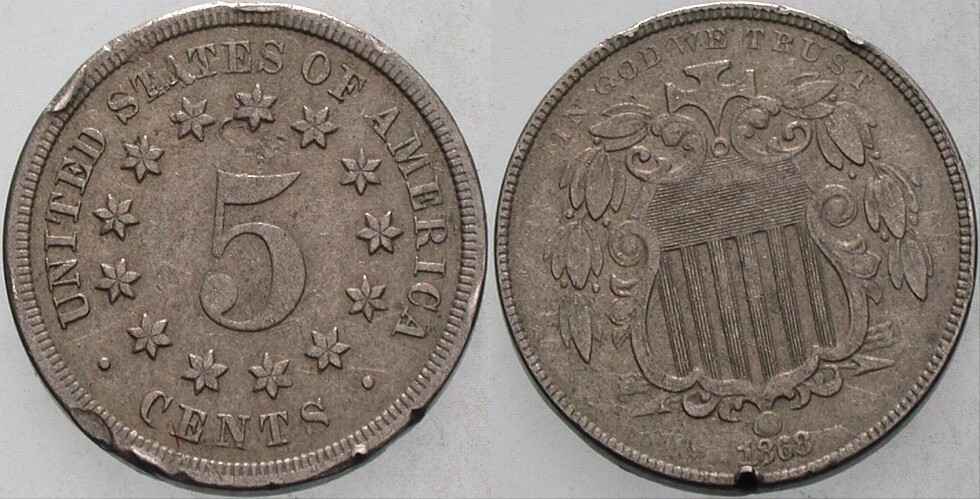 5 Cent 1868 KM 97 Rdf. Fast sehr schön