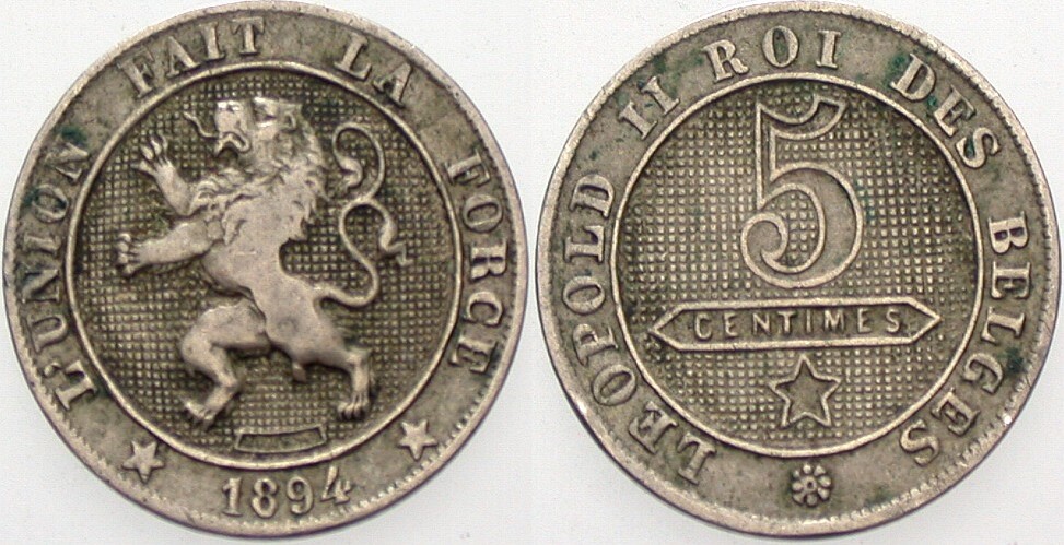 5 Centimes 1864 K.M. 21 Serh schön- vorzüglich