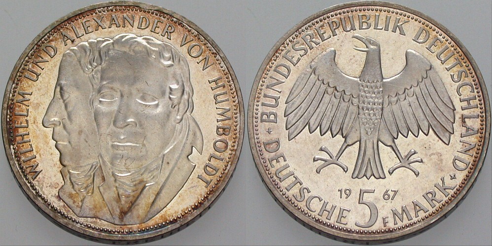 5 Deutsche Mark 1967 J. 395 Polierte Platte