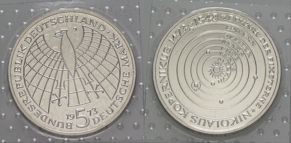 5 Deutsche Mark 1973 J. 411 Polierte Platte