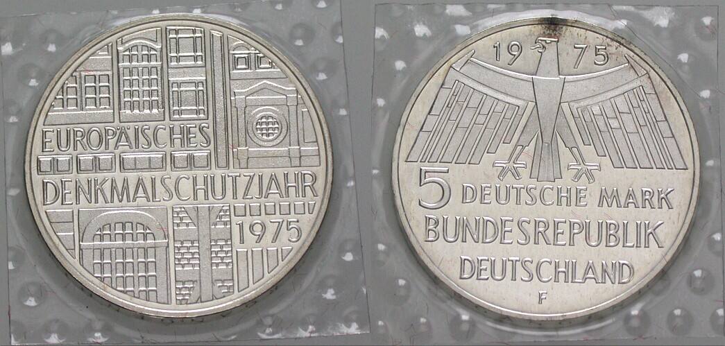 5 Deutsche Mark 1975 J. 417 Polierte Platte