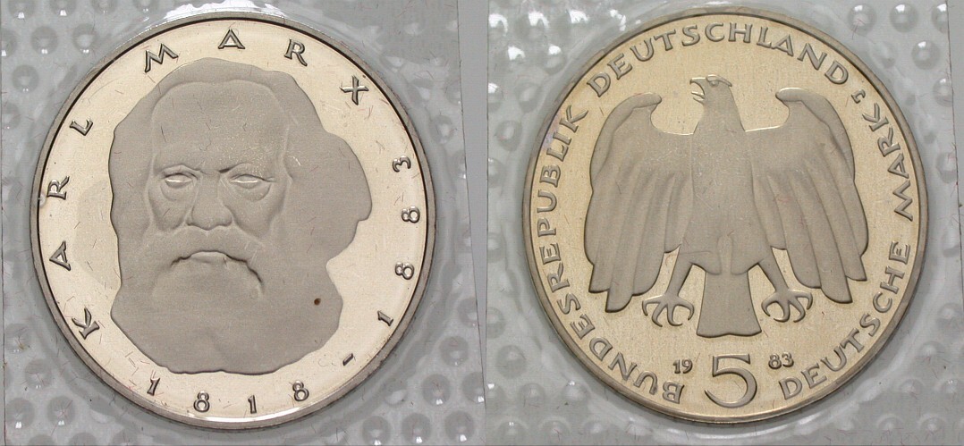 5 Deutsche Mark 1983 J. 433 Polierte Platte