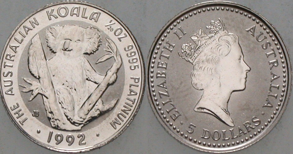 5 Dollar 1992 Prägefrisch