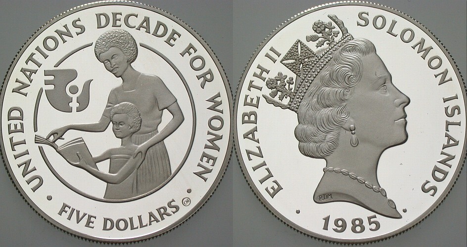 5 Dollars 1985  Polierte Platte, verkapselt