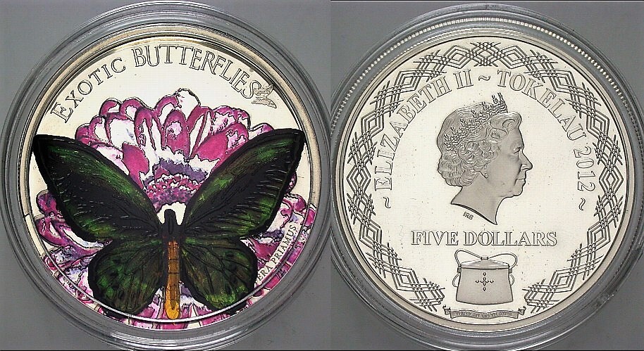 5 Dollars 2011  Teilcoloriert, Polierte Platte, verkapselt mit Zertifikat
