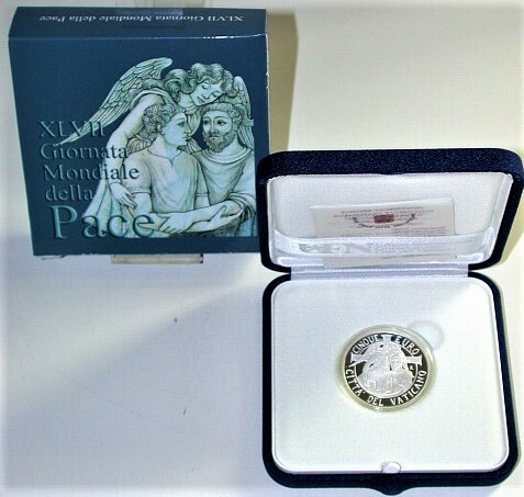 5 Euro 2014 Polierte Platte im Etui mit Zertifikat