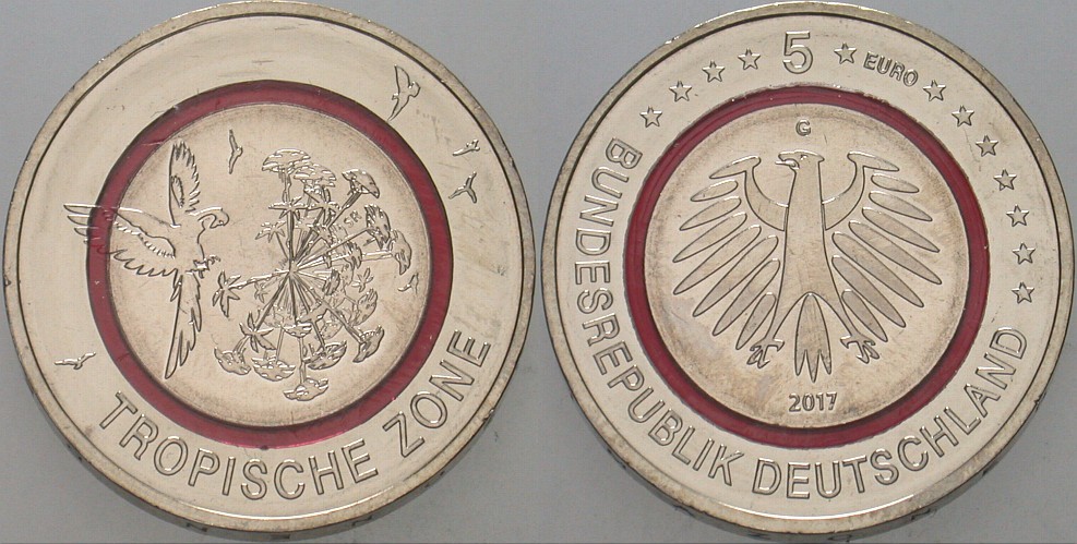 5 EURO 2017 Prägefrisch aus der Rolle