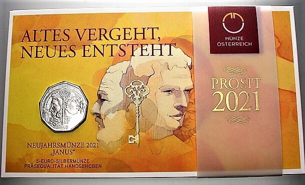 5 Euro 2021  Handgehoben im Blister