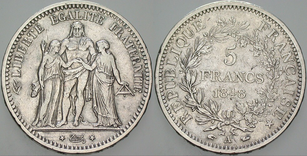 5 Franc 1848 Gadoury 683 Sehr schön