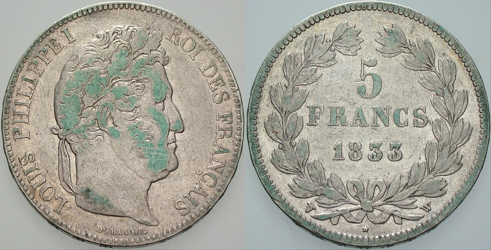 5 Francs 1833 Gadoury 678 Fast sehr schön