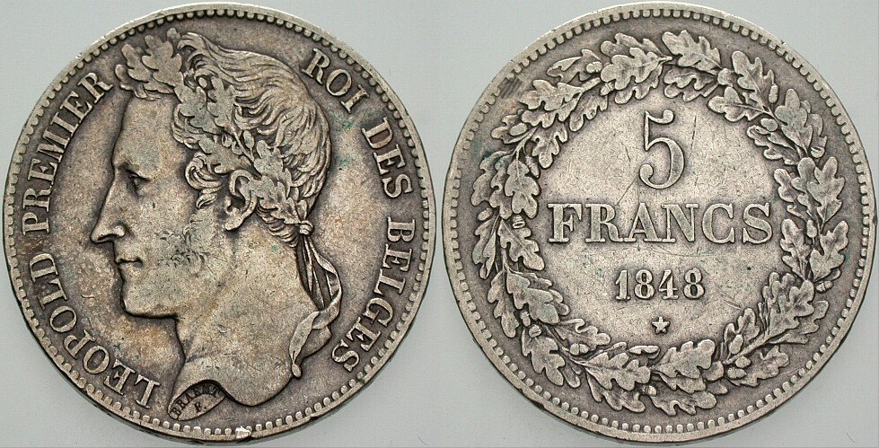 5 Francs 1848 Schön/Kahnt 10 K.M. 3.2 Wz. Rdf., sehr schön