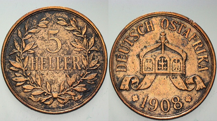 5 Heller 1908 J.N. 717 Etwas Belag, fast sehr schön
