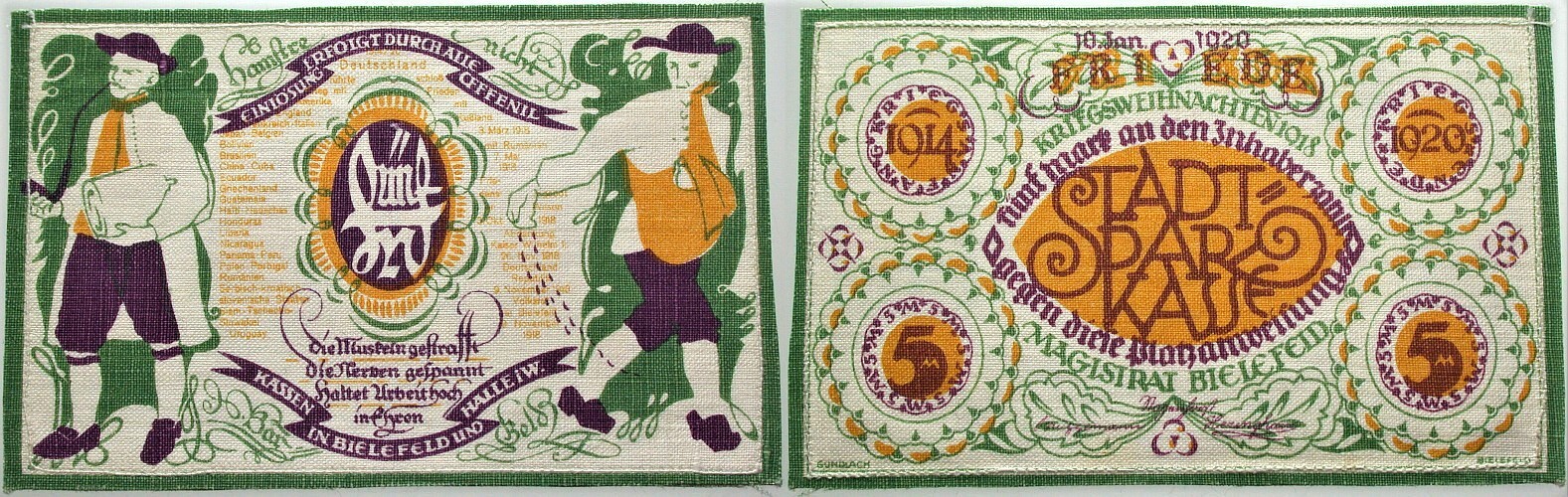 5 Mark 10.1.1920 Grabowski 15 Grasser/Pick 14 Kassenfrisches Prachtexemplar