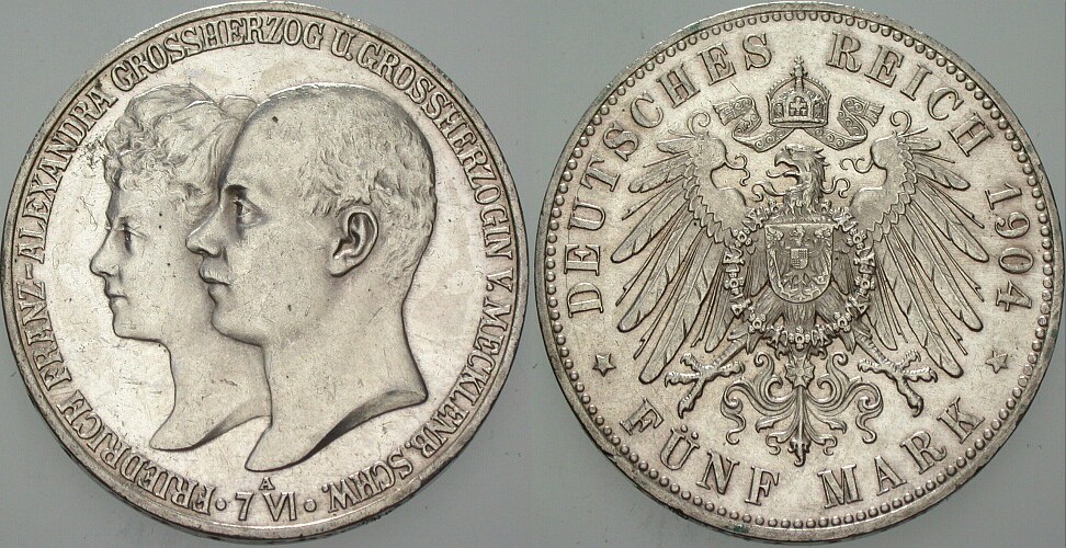 5 Mark 1904 J. 87 Vorzüglich