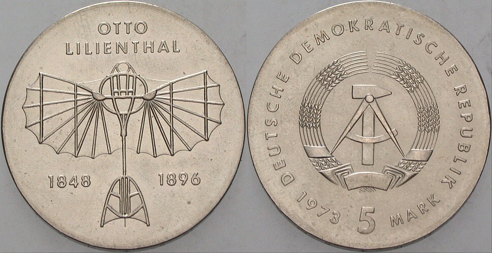 5 Mark 1973 J. 1546 Patina, vorzüglich - Stempelglanz
