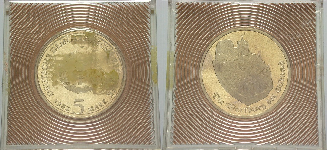 5 Mark 1982 J. 1586 Polierte Platte, Patina