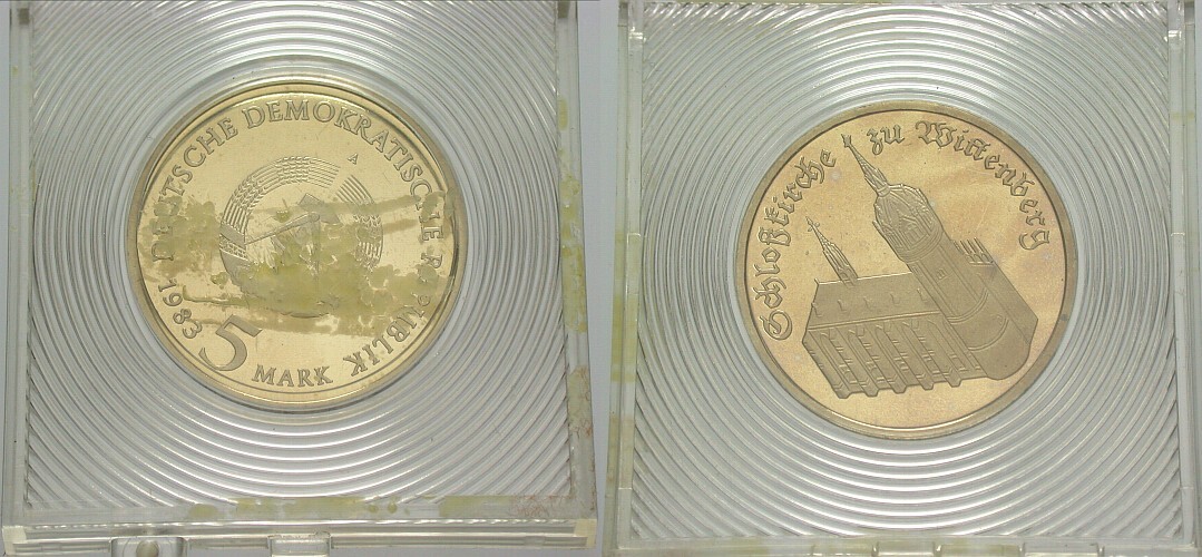 5 Mark 1983 J. 1588 Polierte Platte, Patina