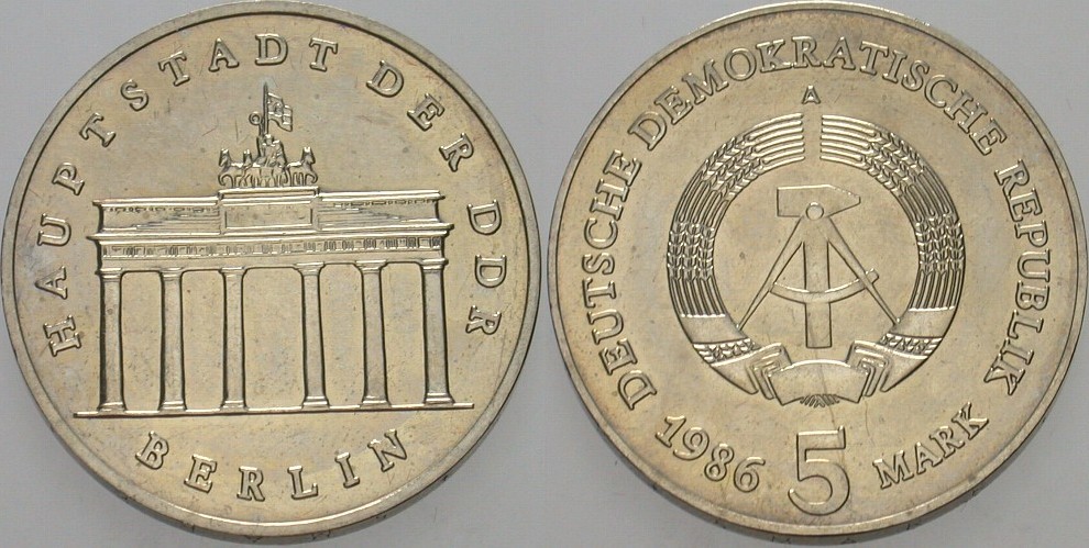 5 Mark 1986 J. 1536 Stempelglanz