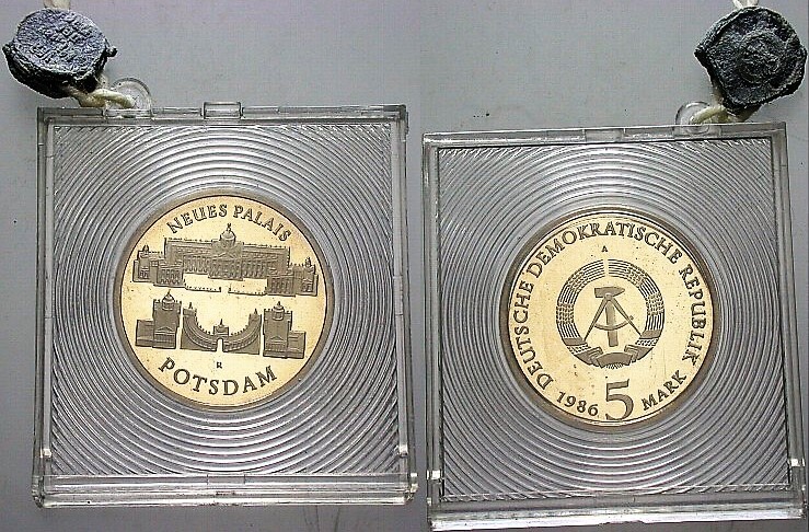 5 Mark 1986 J. 1610 Polierte Platte, Originalverblombung