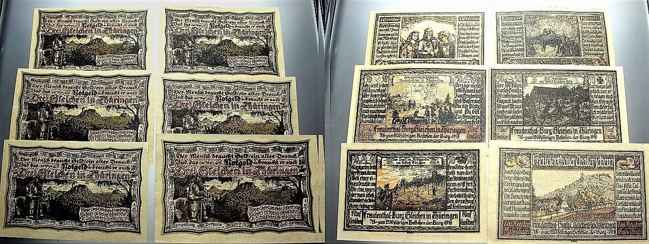 5 Pf. + 10 Pf. + 3 x 50 Pf. + 3 Mark 1918 (1922) Grabowski/Mehl 389.1 Fast kassenfrisch