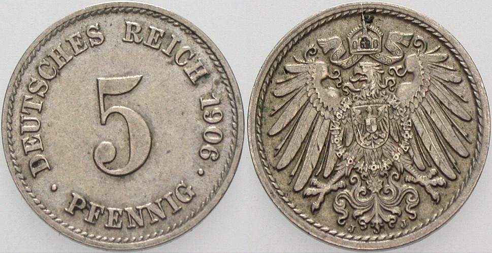 5 Pfennig 1906 J. 12 sehr schön - vorzüglich
