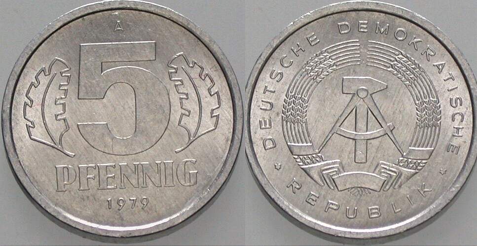 5 Pfennig 1979 J. 1509 sehr schön