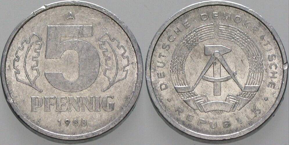 5 Pfennig 1988 J. 1509 sehr schön
