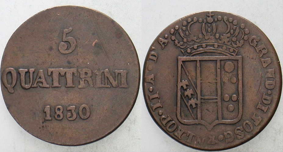 5 Quattrino 1830 KM 65 Schön - sehr  schön
