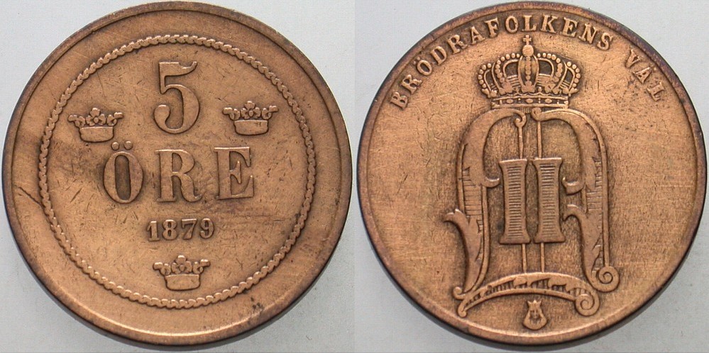 5 Öre 1879 Krause/Mishler 736 Sehr schön