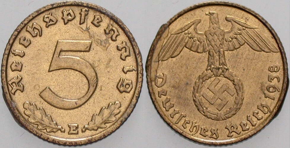 5 Reichspfennig 1938 J. 363 Vorzüglich - Stempelglanz