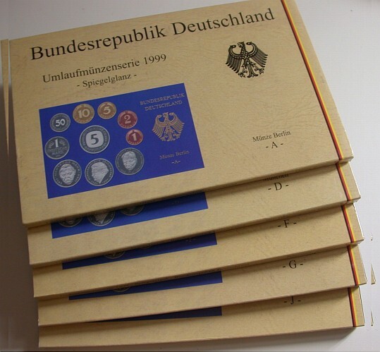 5 x 1 Pfennig - 5 Deutsche Mark, 12,68 DM 1999 Stempelglanz
