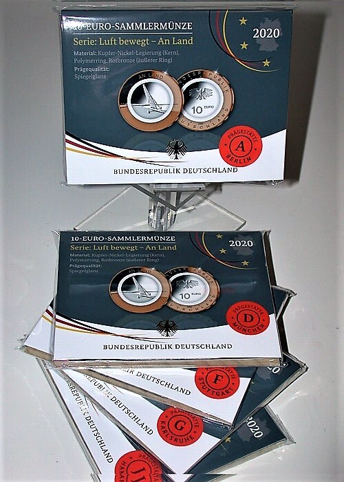 5 x 10 EURO 2020  Spiegelglanz in Originalverpackung VfS