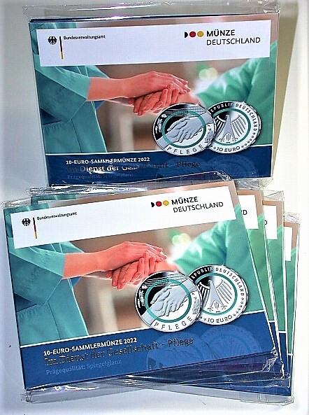 5 x 10 EURO 2022  Spiegelglanz in Originalverpackung der VfS